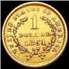 Image 2 : 1851 Rare Gold Dollar NEARLY UNCIRCULATED