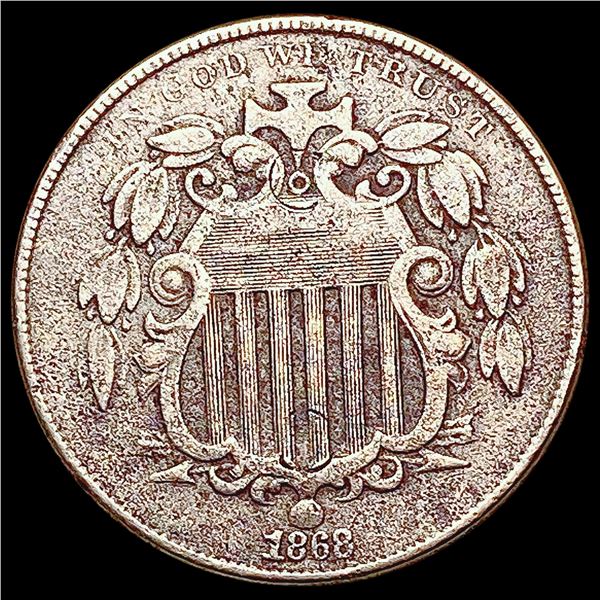 1868 Shield Nickel LIGHTLY CIRCULATED