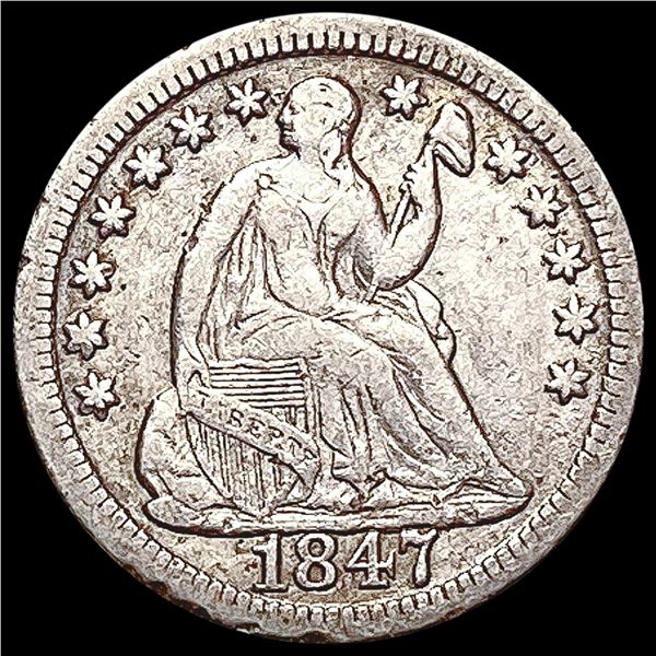 1847 Seated Liberty Half Dime LIGHTLY CIRCULATED