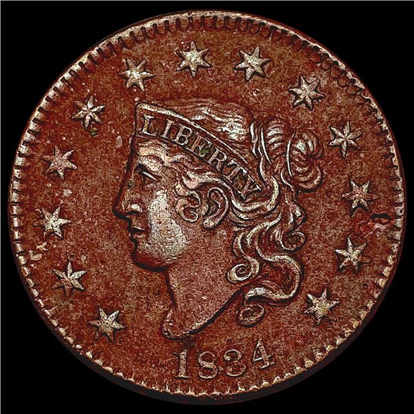 1834 Coronet Head Large Cent CLOSELY UNCIRCULATED