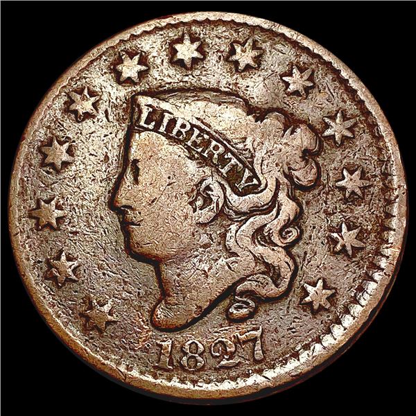 1827 Coronet Head Large Cent LIGHTLY CIRCULATED
