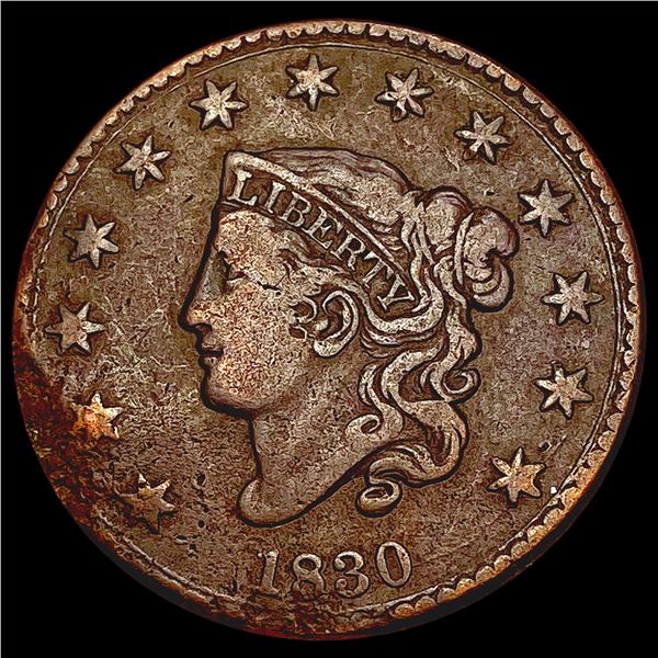 1830 Coronet Head Large Cent NICELY CIRCULATED