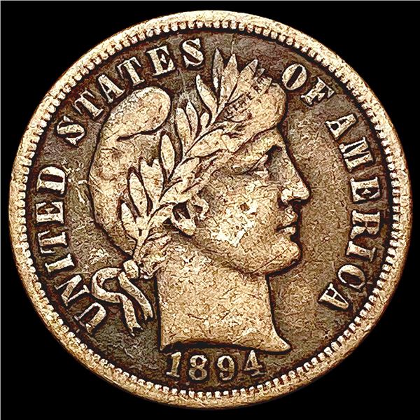 1894-O Barber Dime LIGHTLY CIRCULATED