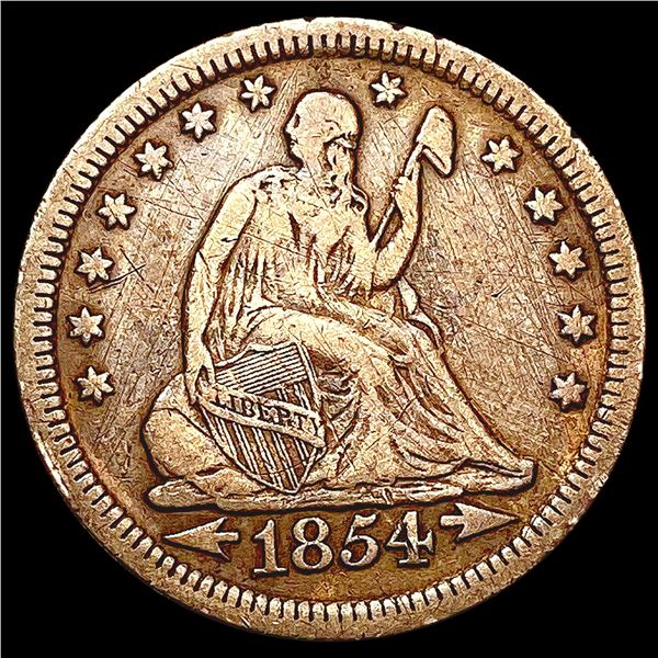 1854 Seated Liberty Quarter LIGHTLY CIRCULATED
