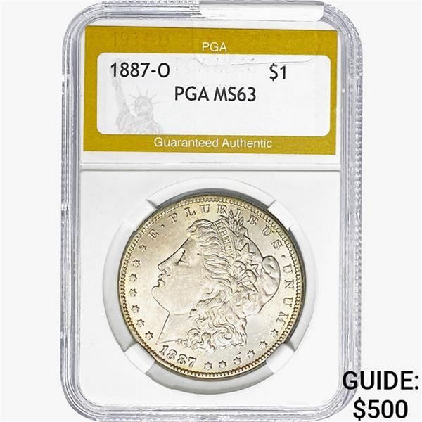 1887-O Morgan Silver Dollar PGA MS63