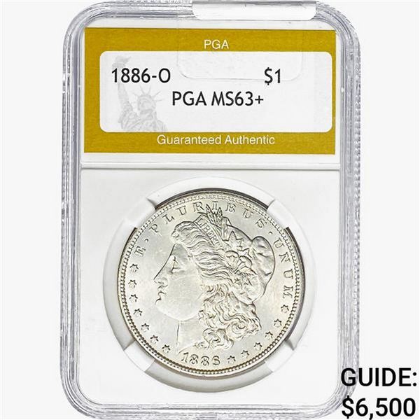 1886-O Morgan Silver Dollar PGA MS63+