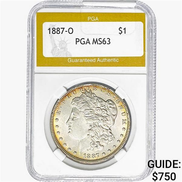1887-O Morgan Silver Dollar PGA MS63