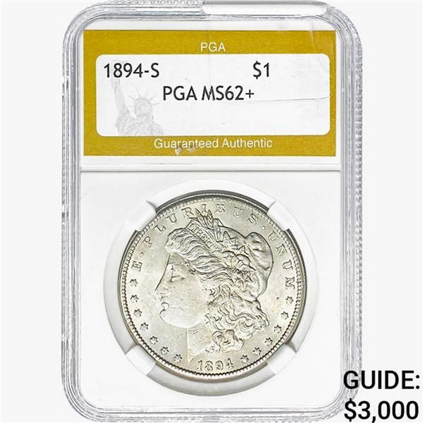 1894-S Morgan Silver Dollar PGA MS62+