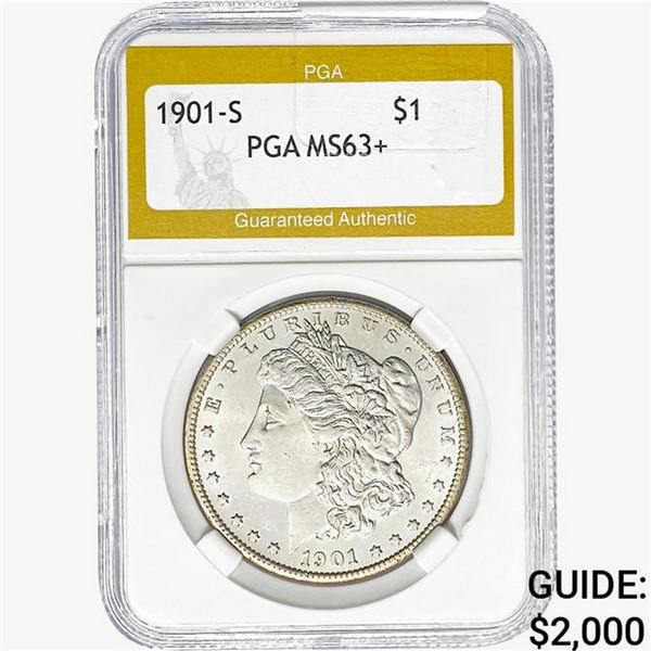 1901-S Morgan Silver Dollar PGA MS63+