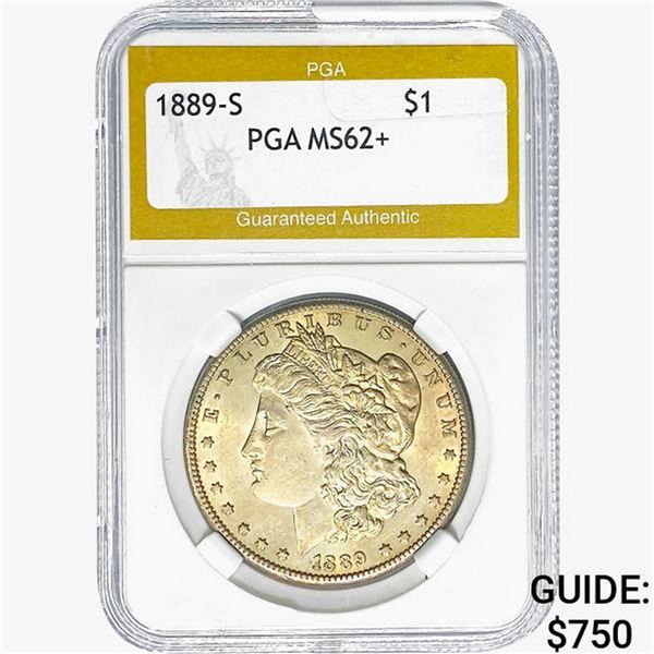 1889-S Morgan Silver Dollar PGA MS62+