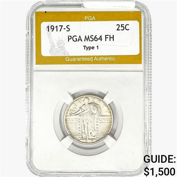 1917-S Standing Liberty Quarter PGA MS64 FH Type 1