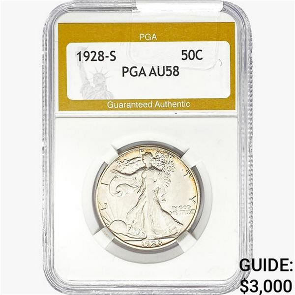 1928-S Walking Liberty Half Dollar PGA AU58