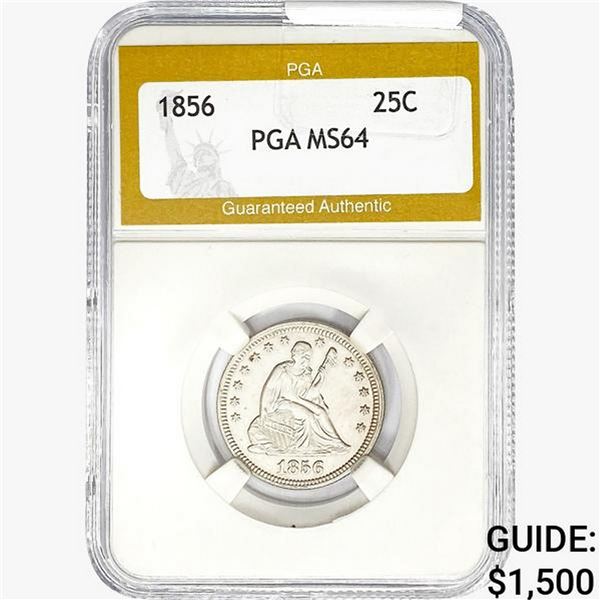 1856 Seated Liberty Quarter PGA MS64