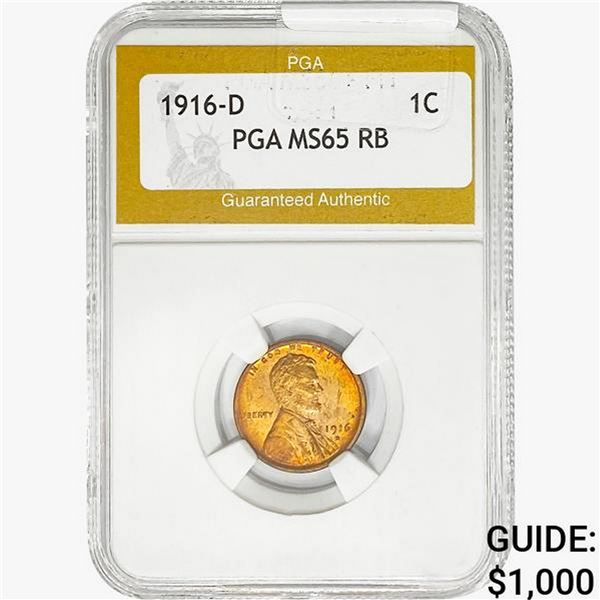 1916-D Wheat Cent PGA MS65 RB