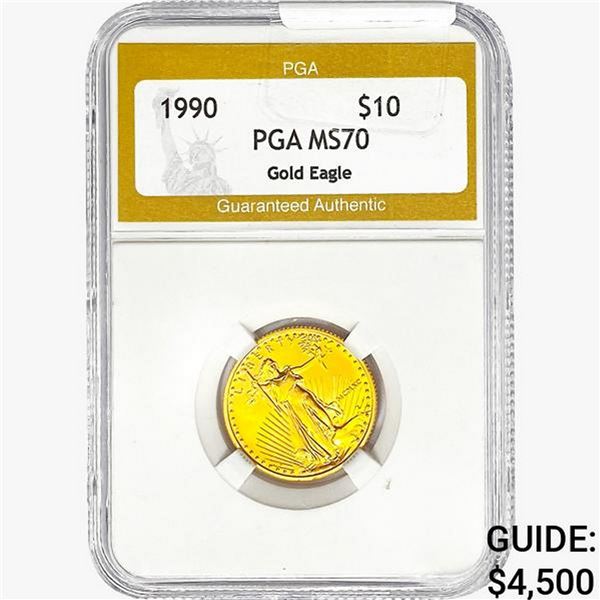 1990 1/4oz $10 AGE PGA MS70