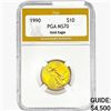 Image 1 : 1990 1/4oz $10 AGE PGA MS70