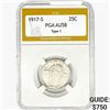 Image 1 : 1917-S Standing Liberty Quarter PGA AU58 Type 1