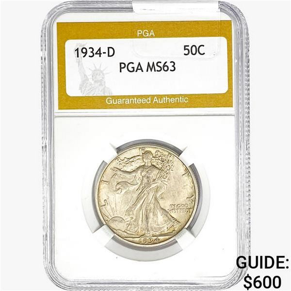 1934-D Walking Liberty Half Dollar PGA MS63