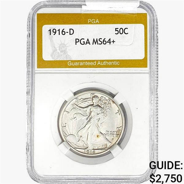 1916-D Walking Liberty Half Dollar PGA MS64+