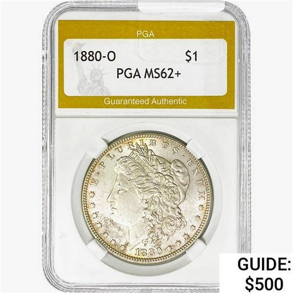 1880-O Morgan Silver Dollar PGA MS62+