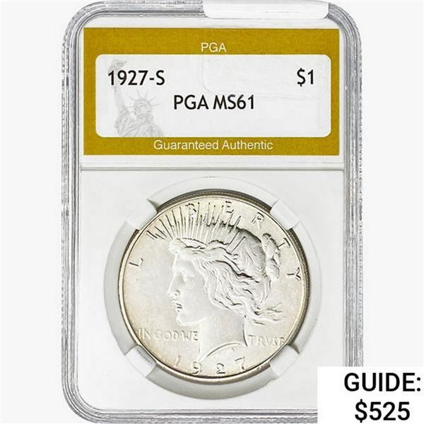 1927-S Silver Peace Dollar PGA MS61