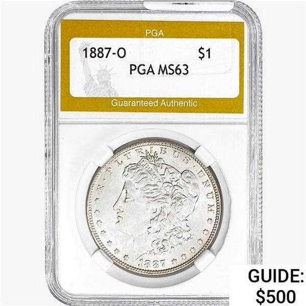 1887-O Morgan Silver Dollar PGA MS63