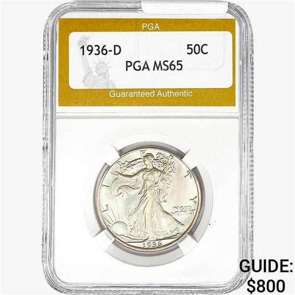 1936-D Walking Liberty Half Dollar PGA MS65