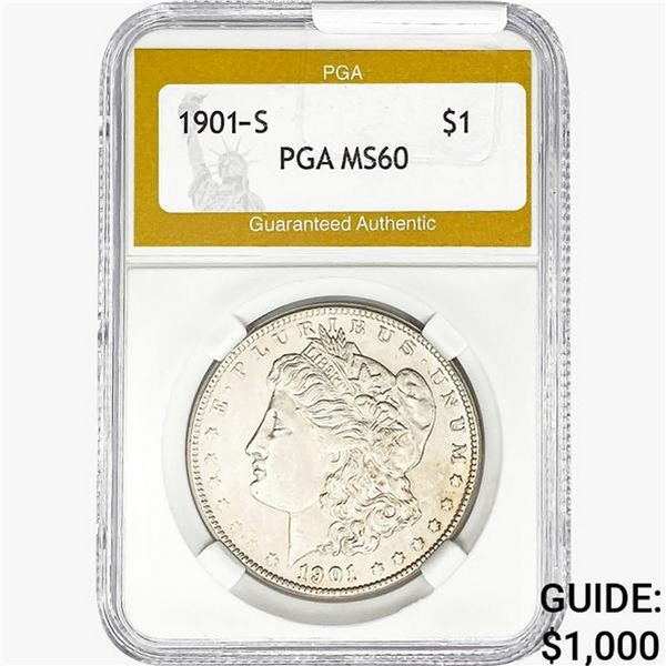1901-S Morgan Silver Dollar PGA MS60