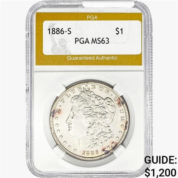 1886-S Morgan Silver Dollar PGA MS63