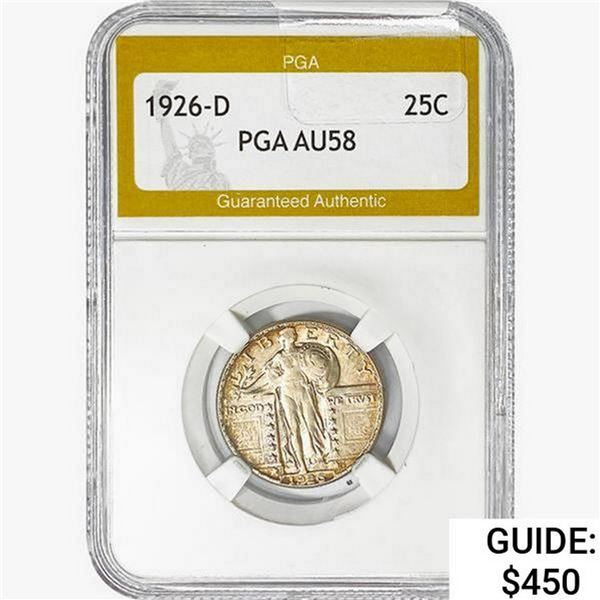 1926-D Standing Liberty Quarter PGA AU58