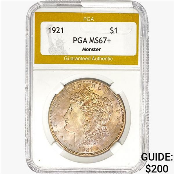 1921 Morgan Silver Dollar PGA MS67+ Monster
