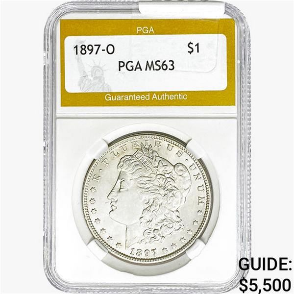 1897-O Morgan Silver Dollar PGA MS63