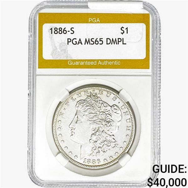 1886-S Morgan Silver Dollar PGA MS65 DMPL