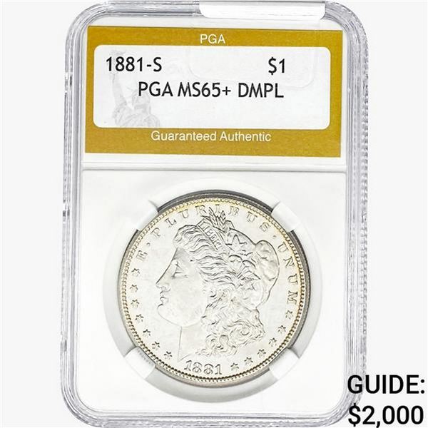 1881-S Morgan Silver Dollar PGA MS65+ DMPL