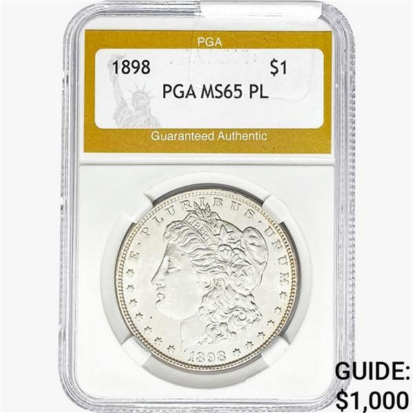 1898 Morgan Silver Dollar PGA MS65 PL