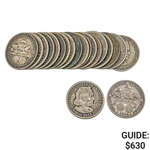 [20] 1892&1893 Columbian Expo Half Dollar   Roll