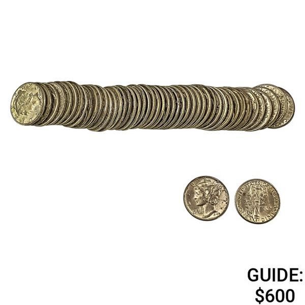 [50] 1942 Mercury Silver Dime   Roll