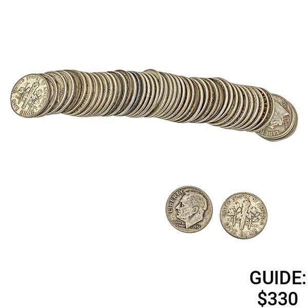 [50] 1952-1959 Roosevelt Dime   Roll