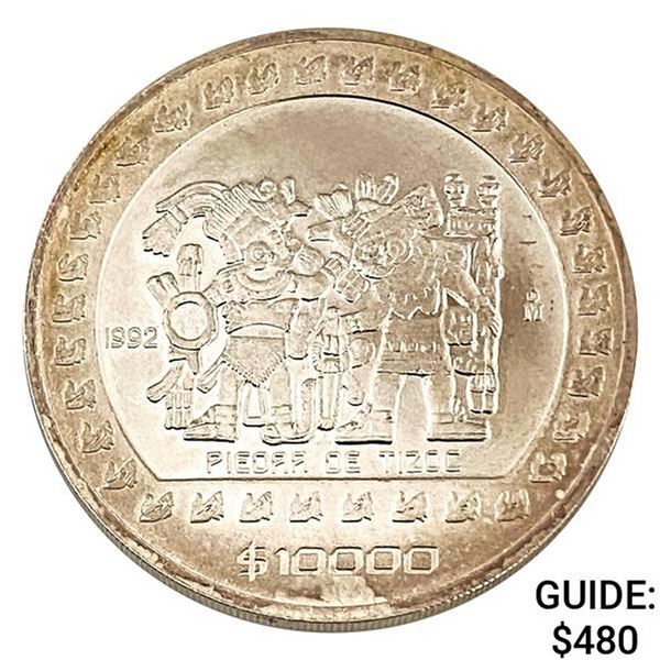 1992 5oz Silv. Mexico Estados Unidos 10000 Pesos