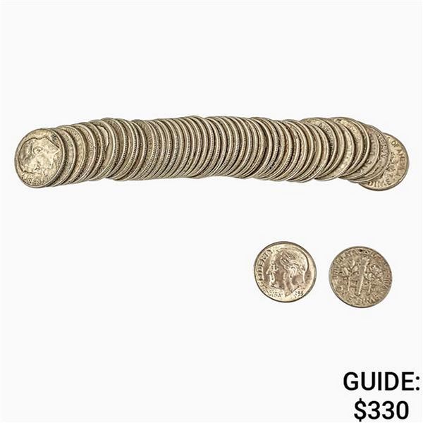 [50] 1950-1964 Roosevelt Dime   Roll