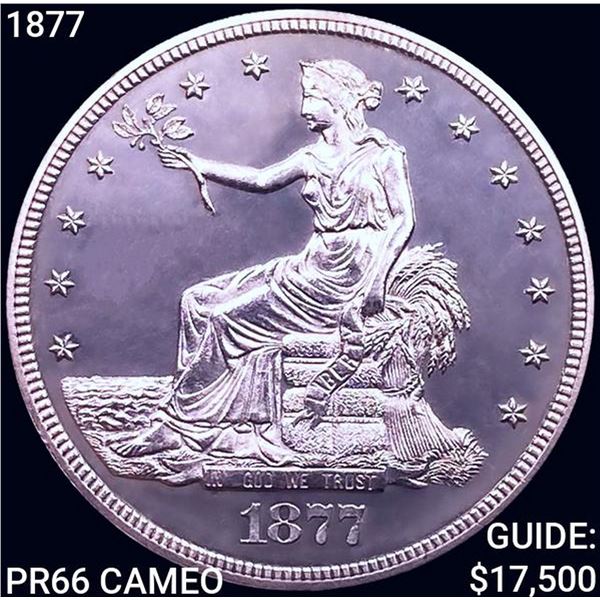 1877 Silver Trade Dollar GEM PROOF CAM