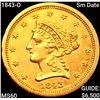 Image 1 : 1843-O Sm Date $2.50 Gold Quarter Eagle UNCIRCULATED