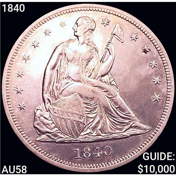 1840 Seated Liberty Dollar CHOICE AU