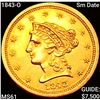 Image 1 : 1843-O Sm Date $2.50 Gold Quarter Eagle UNCIRCULATED
