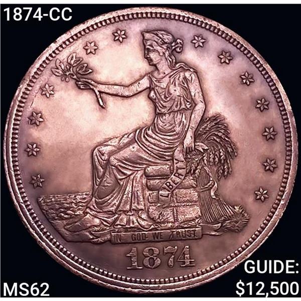 1874-CC Silver Trade Dollar UNCIRCULATED