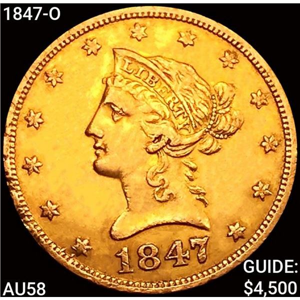 1847-O $10 Gold Eagle CHOICE AU