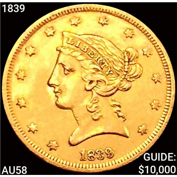 1839 $5 Gold Half Eagle CHOICE AU