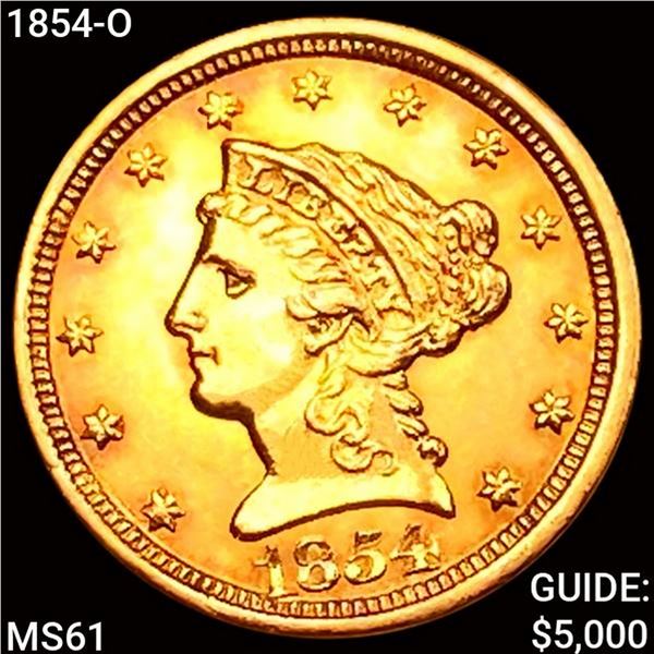 1854-O $2.50 Gold Quarter Eagle UNCIRCULATED