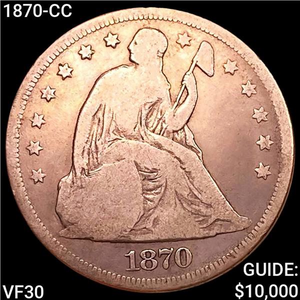 1870-CC Seated Liberty Dollar LIGHTLY CIRCULATED