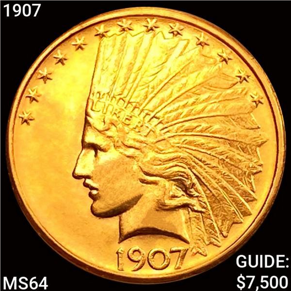 1907 $10 Gold Eagle CHOICE BU